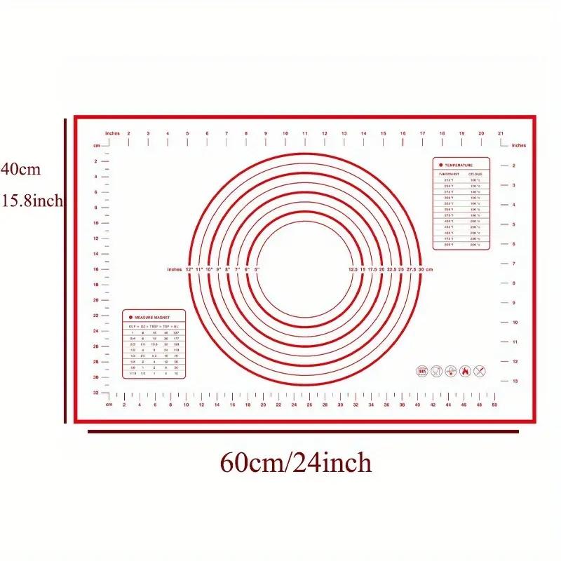 Silicone Dough Mat, Non-slip Non-stick Dough Kneading Mat, Kneading Pad, Multipurpose Baking Mat, Baking Supplies