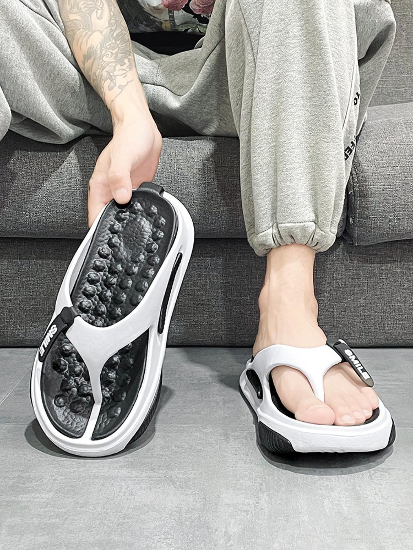 Korean Style Soft Sole Sandals, Lightweight Comfortable Design, Casual PU Leather Eva Sole, Men's Daily Wear Slippers