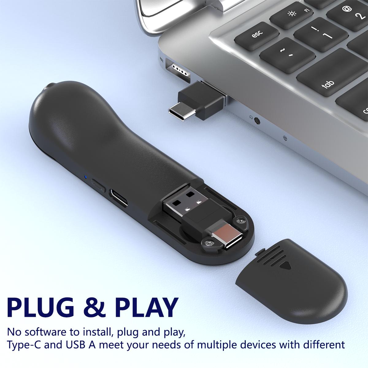 Bluetooth Laser Air Mouse,Wireless Presentation Clicker with Touchpad, for PowerPoint/Keynote, Hyperlink and Volume Control / Great for Work, Study, Entertainment and Fitness / fol tik_tok, Mac, PC, Laptop Compatible,Portable(Bluetooth+2.4G) Bluetooth Laser Air Mouse,Wireless Presentation Clicker with Touchpad, for PowerPoint/Keynote, Hyperlink and Volume Control / Great for Work, Study, Entertainment and Fitness / fol tik_tok, Mac, PC, Laptop Compatible,Portable(Bluetooth+2.4G)