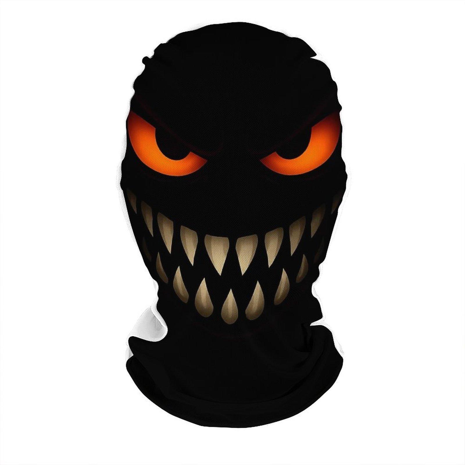 Scary Evil Demon Orange Eyes Balaclava Face Mask, 3D Print Sharp Teeth Skull Full Face Cover, Unisex Breathable Horror Costume Mask for Halloween Cosplay Riding Outdoor Sports Scary Evil Demon Orange Eyes Balaclava Face Mask, 3D Print Sharp Teeth Skull Full Face Cover, Unisex Breathable Horror Costume Mask for Halloween Cosplay Riding Outdoor Sports