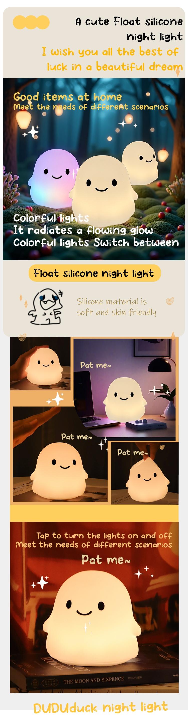 Halloween Ghost Silicone Night Light, Fun Party Accessory, Unique Halloween Decoration, Super Cute Ghost Design