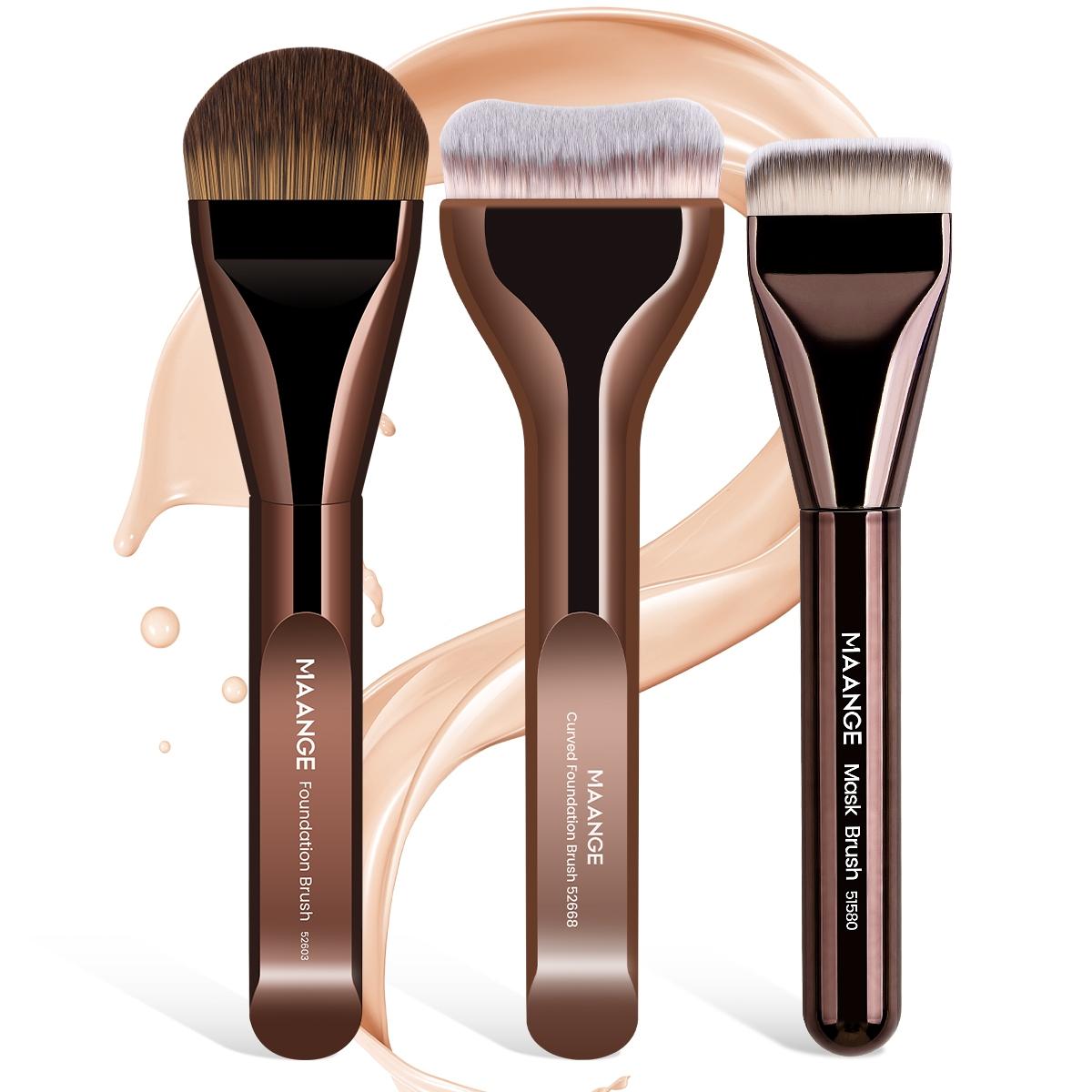 Maange 3-Piece Makeup Brush Set, Foundation Brushes, Professional Cosmetic Tools, Essential Beauty Essentials, Perfect for Daily Use