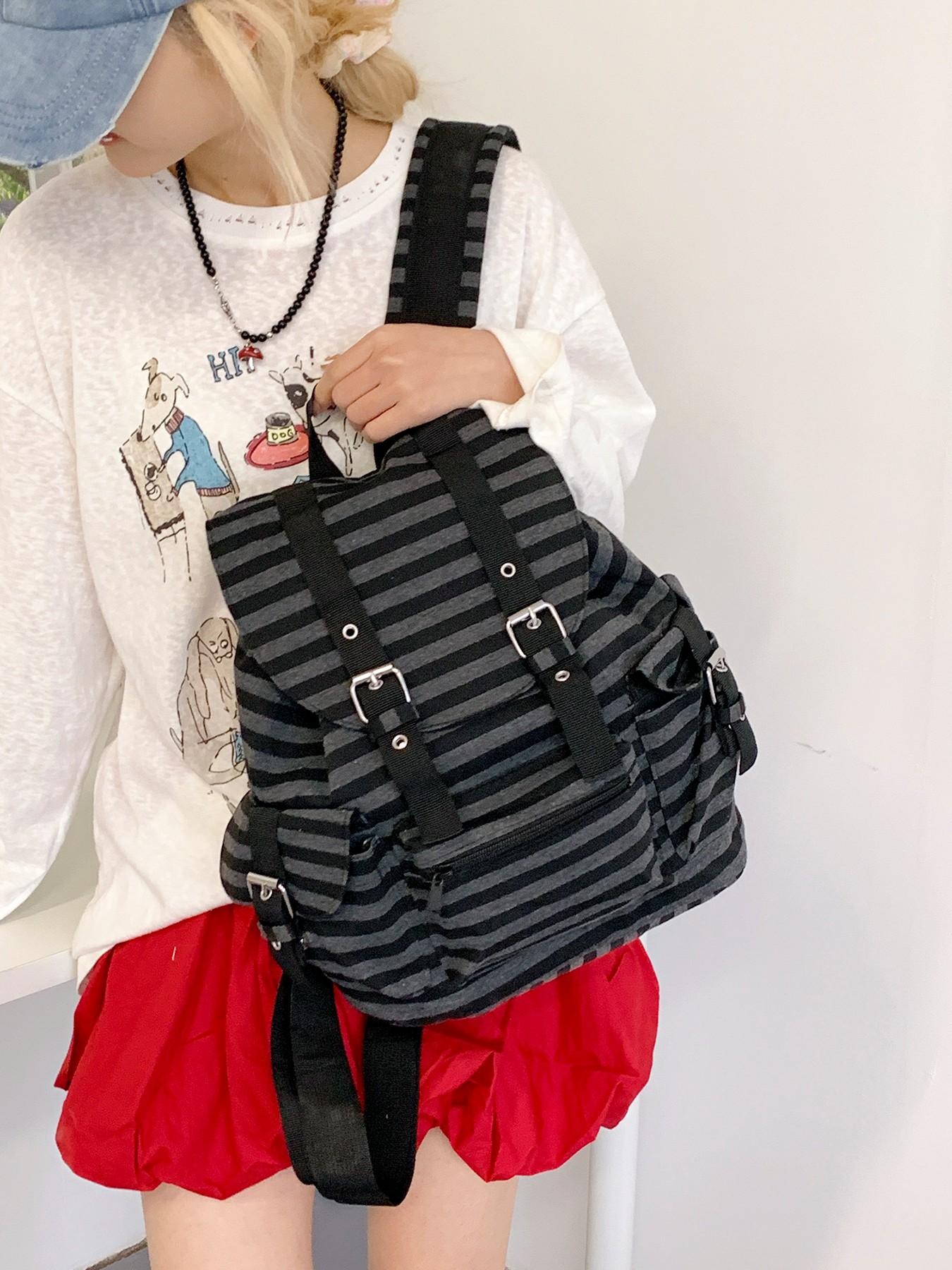 Artistic practical texture fashionable high-quality backpack, retro personality large capacity simple and versatile backpack, flip design, multiple zippered pockets, can accommodate books and documents, Multi Compartment Backpack