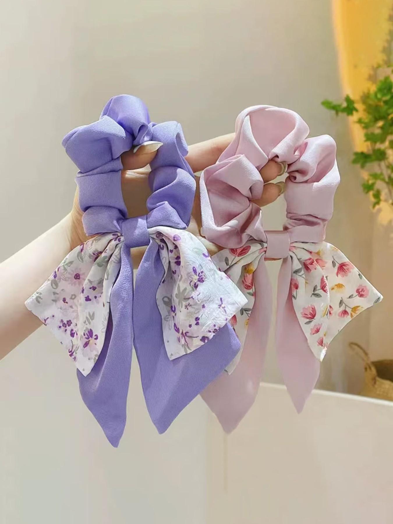 Cute Floral Butterfly Hair Tie, Soft Elastic Design for Girls, Ideal for Spring & Summer Hairstyles, Gentle on Hair