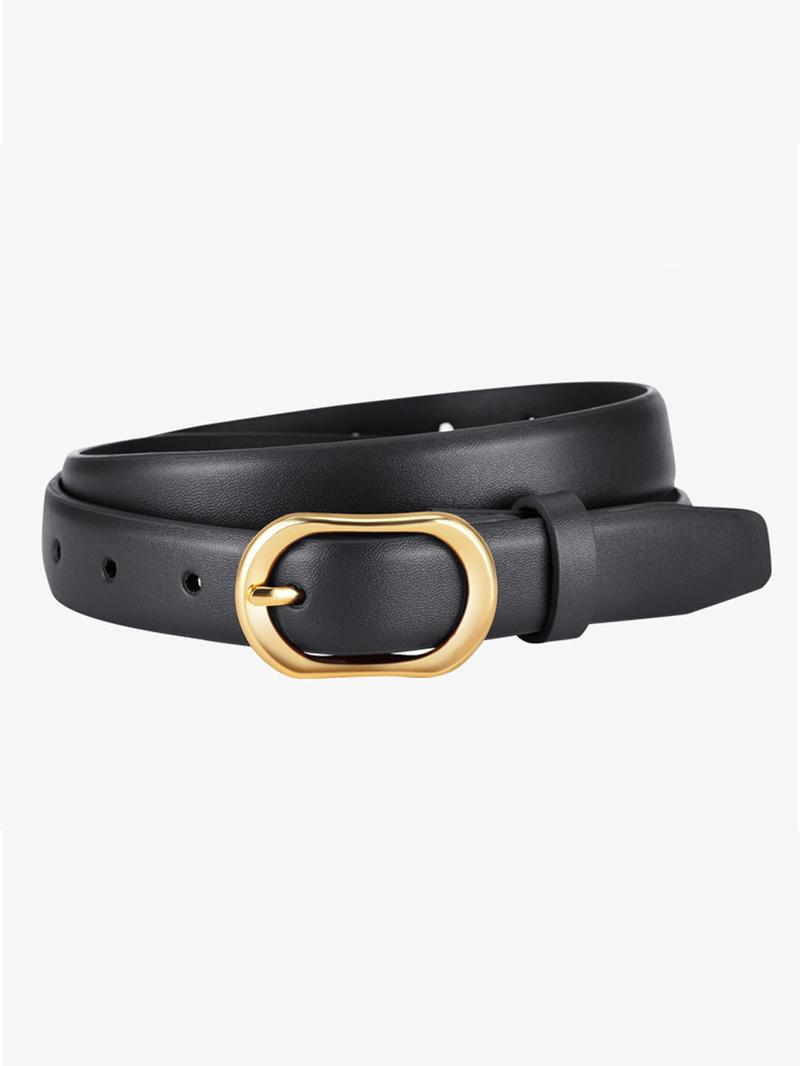 Women's Solid Color PU Buckle Belt, Fashion Belt for Party, Daily Clothing Decor, Trendy All-match & Exquisite Belt for Birthday Gift