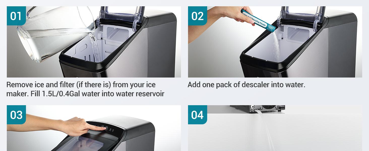 【Springtok】Ice Maker Cleaner & Descaler | Conveniently Individually Packed | Organic Citric Acid Powder for All Major Brands