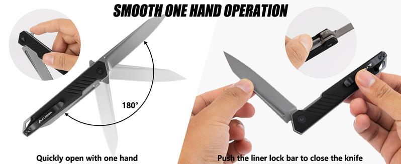 #JumpstartSale FLISSA Folding Knife, Pocket Knife with D2 Steel Blade, G10 Handle, Pocket Clip, Lightweight for Camping, Tactical, Hiking, Hunting, EDC, Daily Use, Outdoor Activities