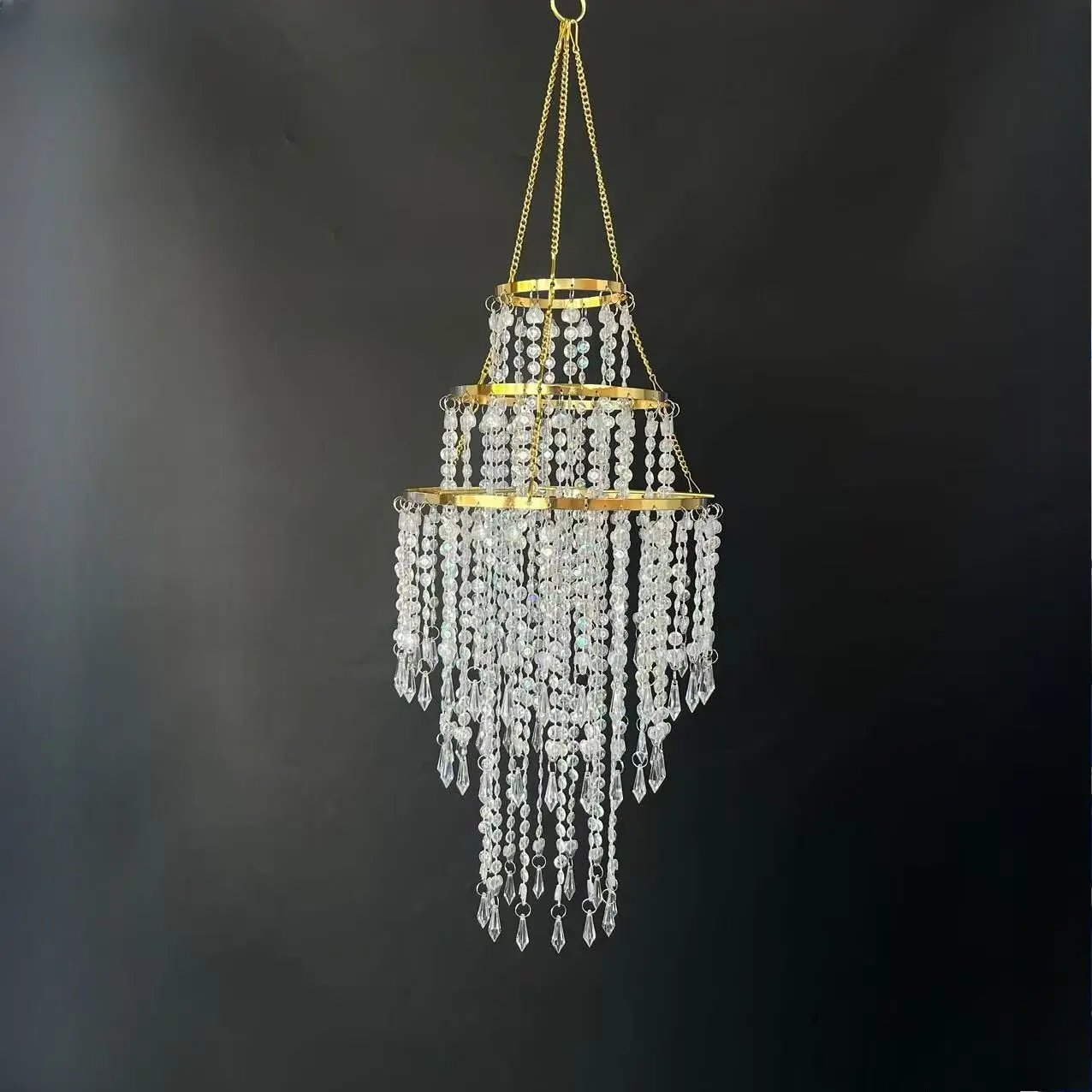 Vectolum Multi-Layer Beaded Lampshade for E26/e12 Lamps, Reusable Hanging Decor, Ideal for Weddings, Parties, Home Use
