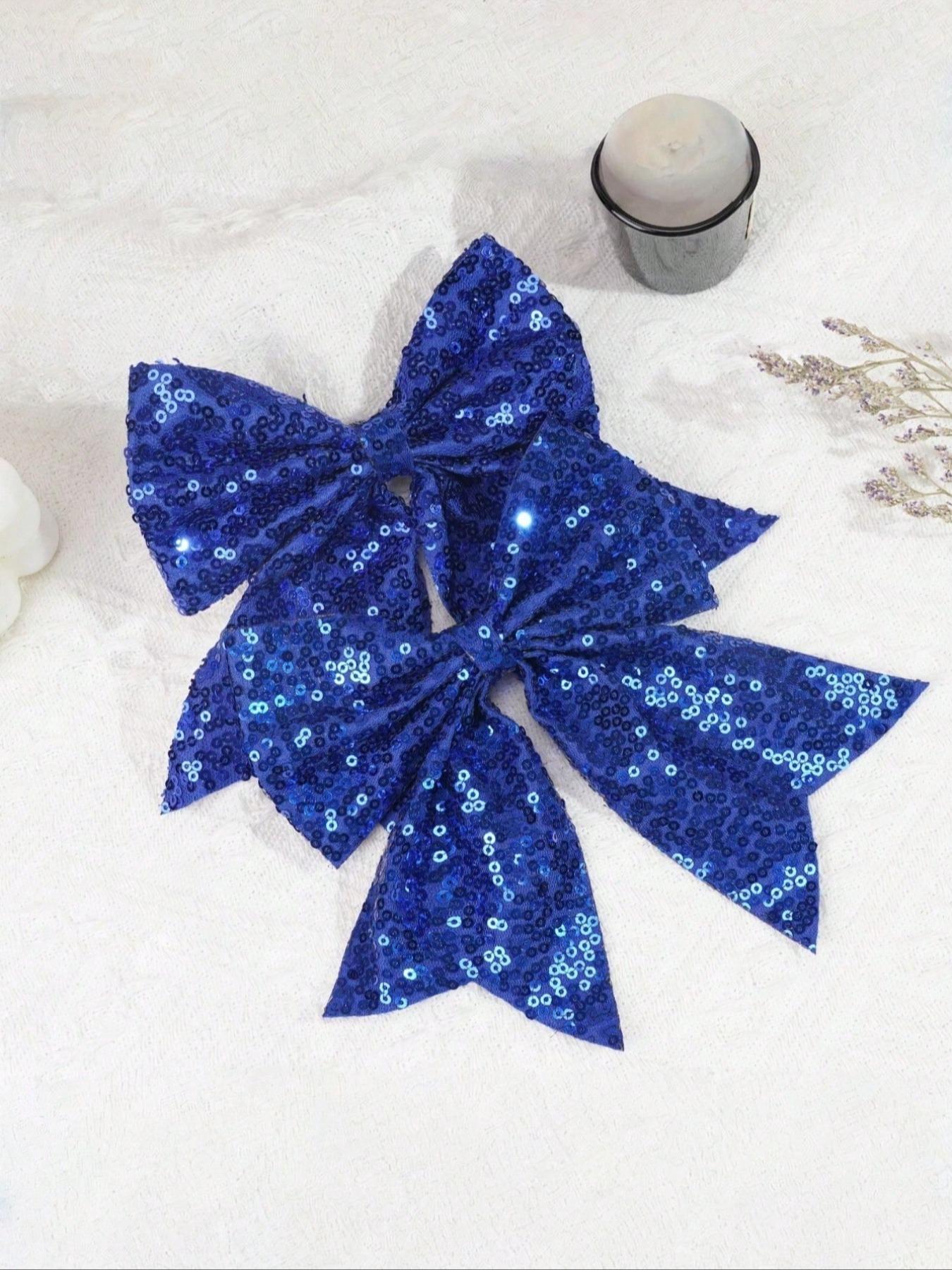 Christmas Red Sparkly Hair Bows 2 Pack Large Glitter Sequin Clips for Girls Women Perfect Holiday Party Hair Accessories