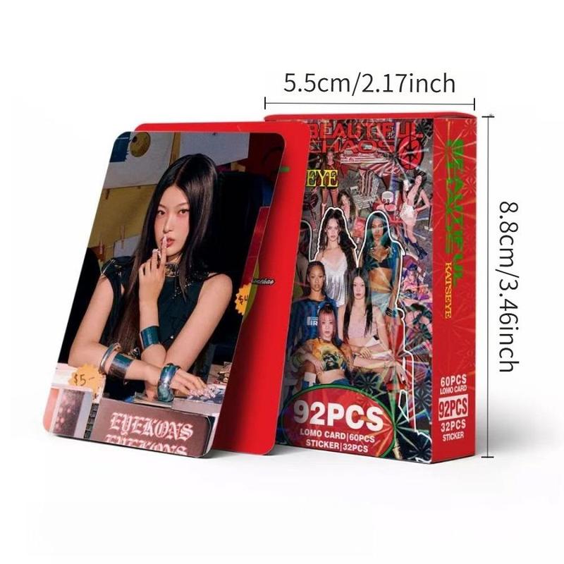 92pcs Kat-Seye Beautifulchaos Celebrity Collection Accessories, Includes 60 Photo Cards & 32 Stickers, Perfect for Idol Collectors & Fans, Photocard