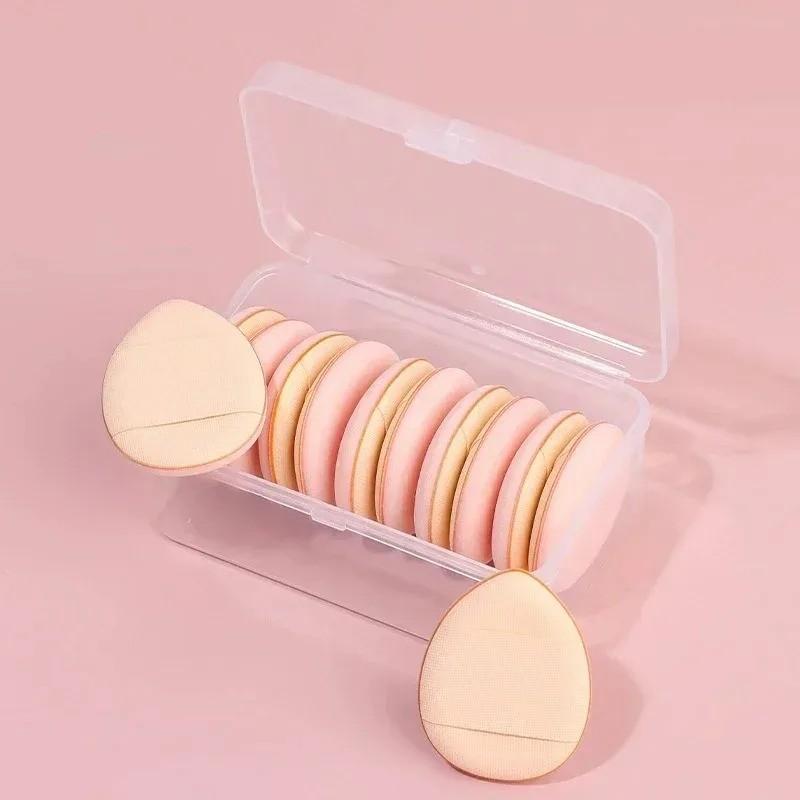 Creamy Makeup Sponge Set, 10 Pcs Mini Foundation Applicator Kit, Portable Finger Brush Storage Box, Compact Beauty Tool