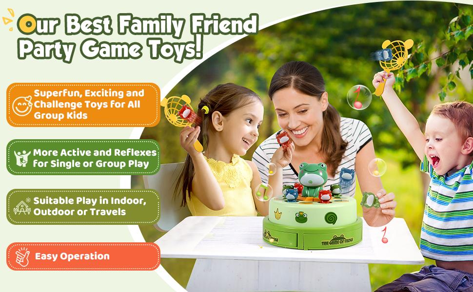 Bounce and Catch Frog, Pop Out Catch Toys for Ages 3-13, Musical Rotate Bounce Catch Board Game Interactive Kids Toys, 3 Years Old Boys Girls Toy Gifts