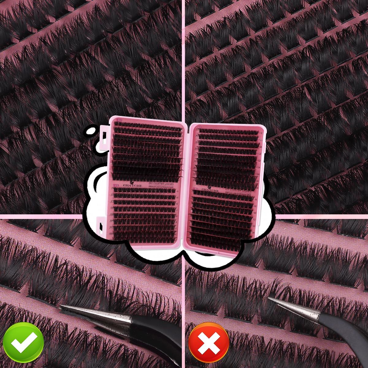 Slender and Soft False Eyelashes, DIY Volume Eyelashes, Multi-Functional Eyelash Book 60D–150D with Mixed Natural Thick Eyelash Clusters Extensions (8mm–16mm), D Curl Lashes for Daily Makeup, Charming Eyes, Beginner-Friendly Reusable #GLOBAL PICKS
