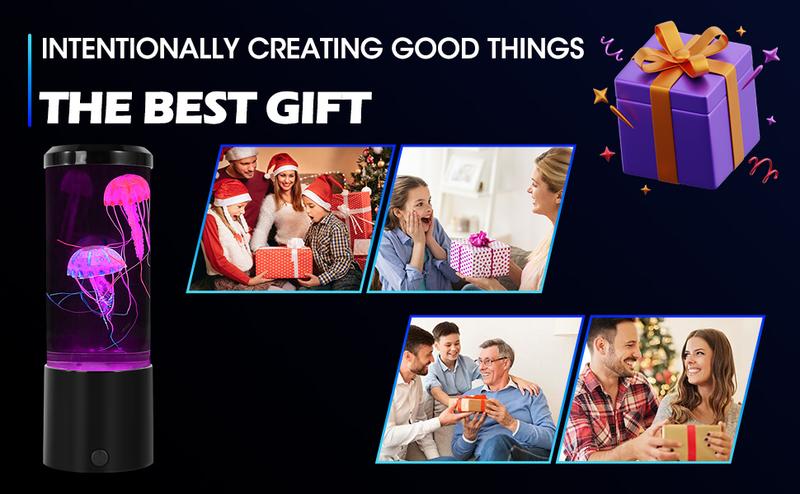 Portable Jellyfish Lamp Multipurpose 7 Color Changing LED Ambient Light with Remote Control & USB Cable for Home Office Bedroom Decor Ideal Gift