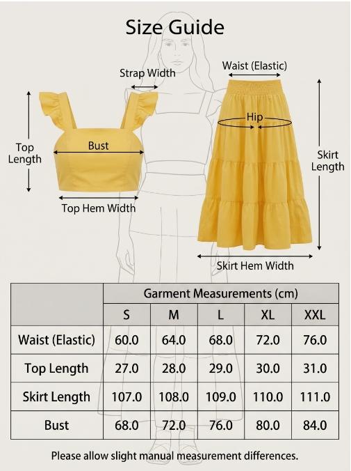 Women's Solid-Color or Floral-Print Shirred Sleeveless Top & Long Skirt Two-Piece Set, Bohemian Boho Fashion Casual Top & Skirt for Daily Holiday Beach Vacation Wear, Ideal for Summer, Womenswear