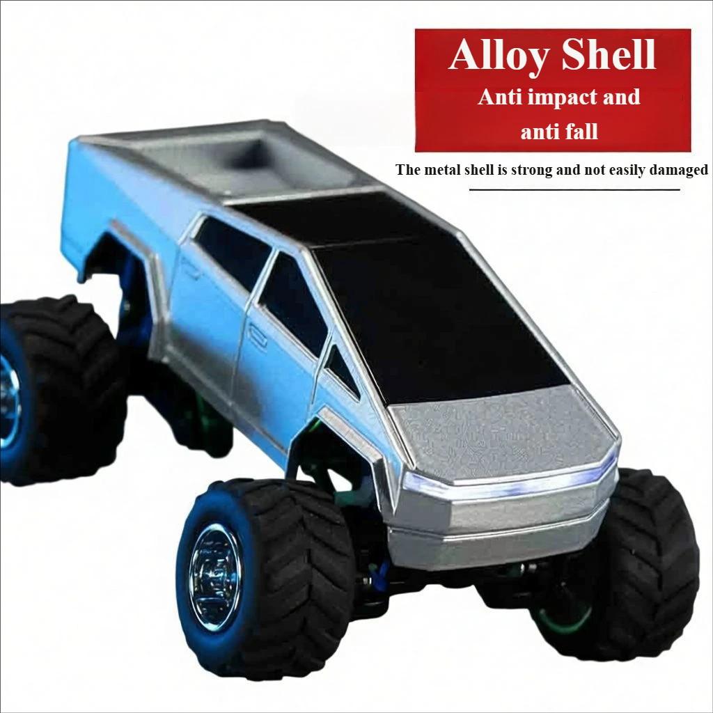 Tesla Pickup Remote Control Off-Road Vehicle, 1:64 Scale, High-End Alloy Plastic Anti-Drop Design, USB Rechargeable, Kids Holiday Gift