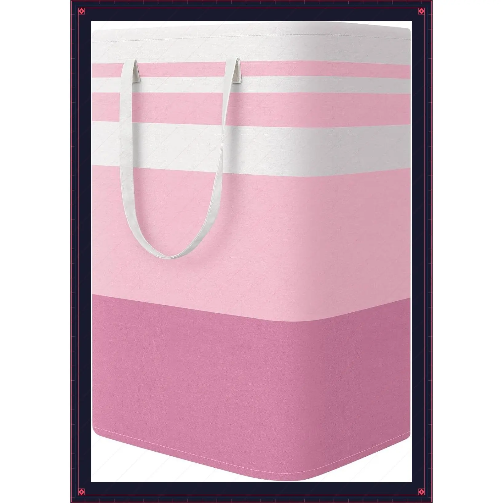 75L Collapsible Laundry Basket Hamper, Freestanding Foldable Clothes Storage with Easy Carry Handles, Pink, for Laundry, Bedroom, Dorm, Clothing, Towels, ToysGift