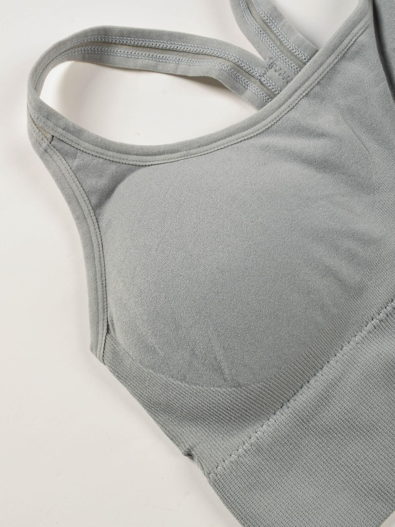 5Pack Women's Solid Knit Minimalist Wireless Bralette, Comfortable Breathable Backless Bra for Sports and Daily WearMedium Support Lingerie for All Seasons