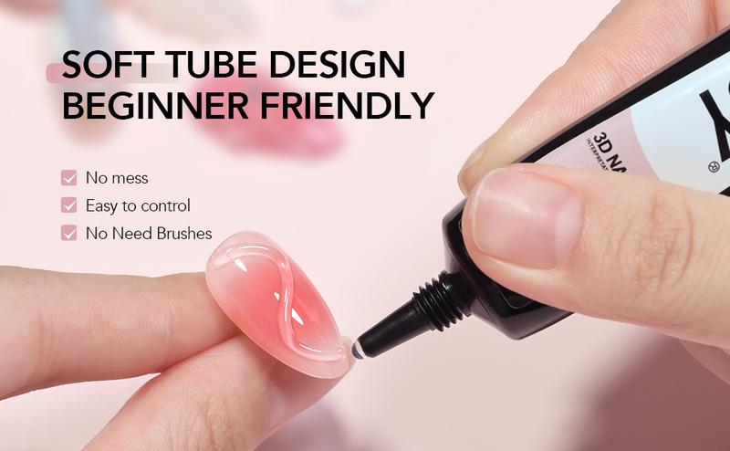 GAOY 3D Nail Gel, 15g Clear Sculpting Gel for Carving, Molding and Painting Nail Art Designs, Nail Glue for Rhinestone Gems Decoration