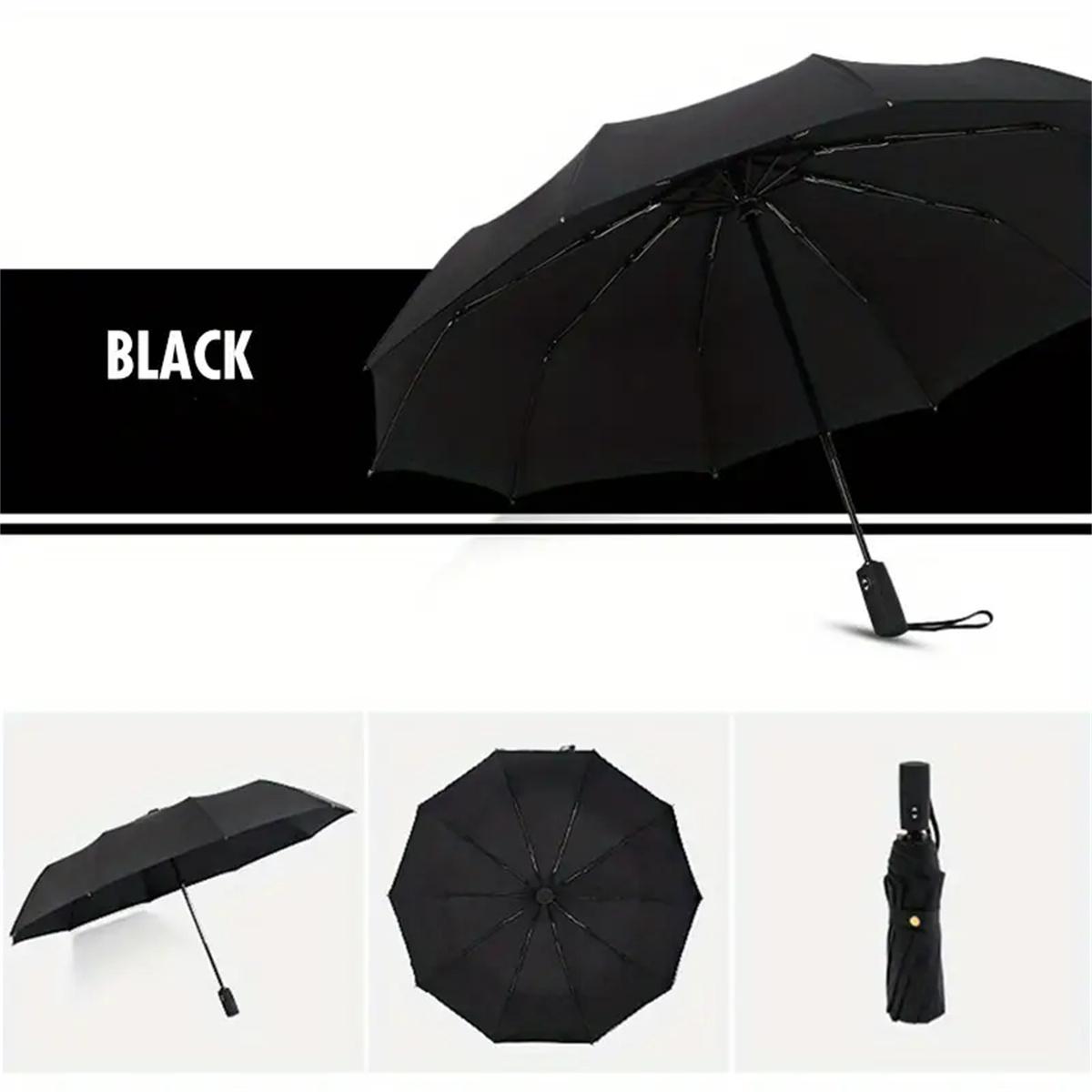 Luxury Business Umbrella, Windproof Sunscreen Folding Umbrella, Automatic Open, Double Layer 10 Rib Design, Lightweight & Portable