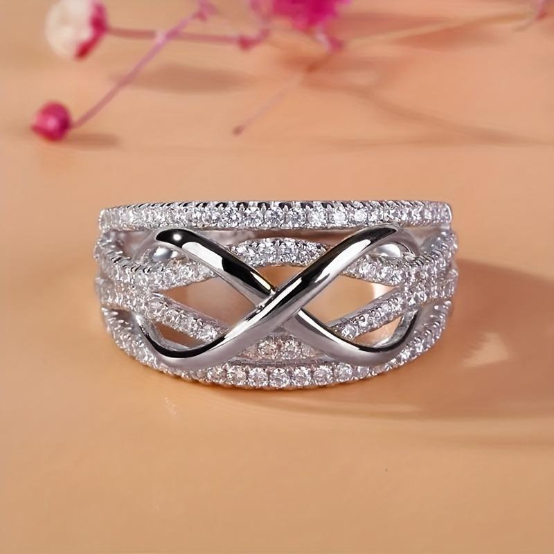 Women's Infinity Symbol Infinity Loop Ring - Cubic Synthetic Zirconia ( CZ) Wedding, April Birthstone Jewelry, Eternal Love Symbol for Engagement, Wedding, Anniversary, Casual Attire - Affordable