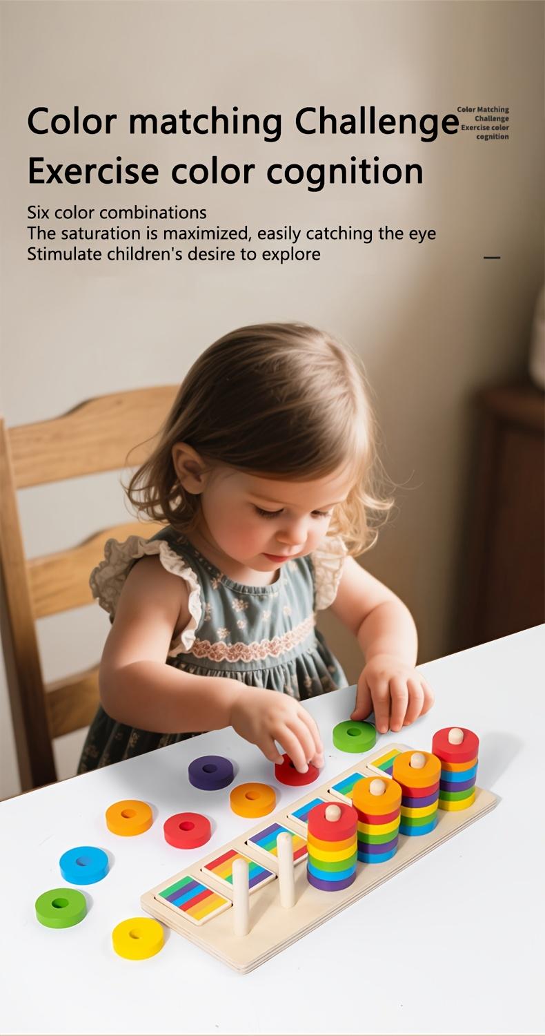 Color matching stacking columns to improve children's hand-eye coordination and color recognition - fun education, stress-free learning, the first choice for holiday birthday gifts! New wooden toys are on the market