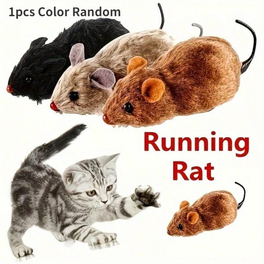 Interactive Indoor Cat Chasing Toy, Clockwork Simulation Mouse Toys, Pet Self-Entertaining Plaything, Fun Entertainment for Cats, Chasing Games