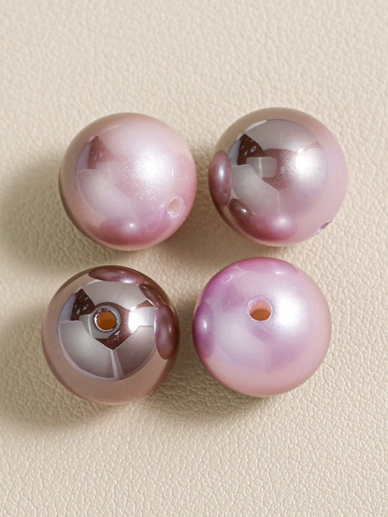 200/30pcs Bead Set for Handmade Jewelry, Mabe Two-Tone Plated Beads, Ombre Solid Color Round Beads, DIY Bracelet Phone Chain Accessories