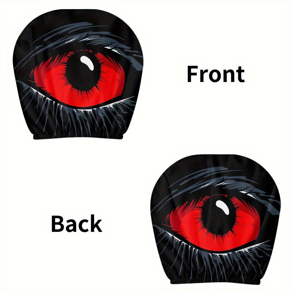 2 pcs Red Devil's Eye Car Headrest Covers - Red and black Gothic design, washable, suitable for General Motors vehicles summervibes 2 pcs Red Devil's Eye Car Headrest Covers - Red and black Gothic design, washable, suitable for General Motors vehicles summervibes