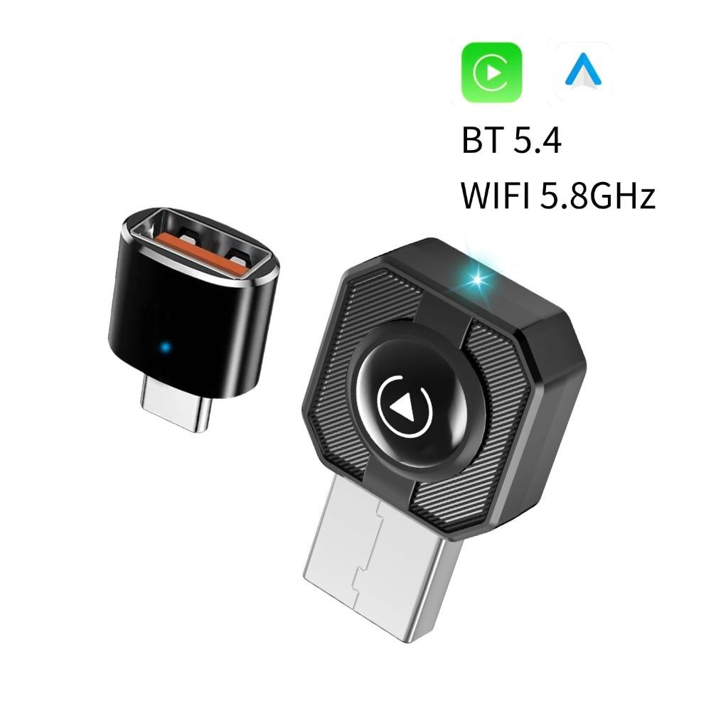 Carplay & Android Auto Wireless Adapter, Convert Wired to Wireless, Plug & Play, Seamless Connection, Hands-Free Driving, Smart Navigation, Wireless Carplay Dongle