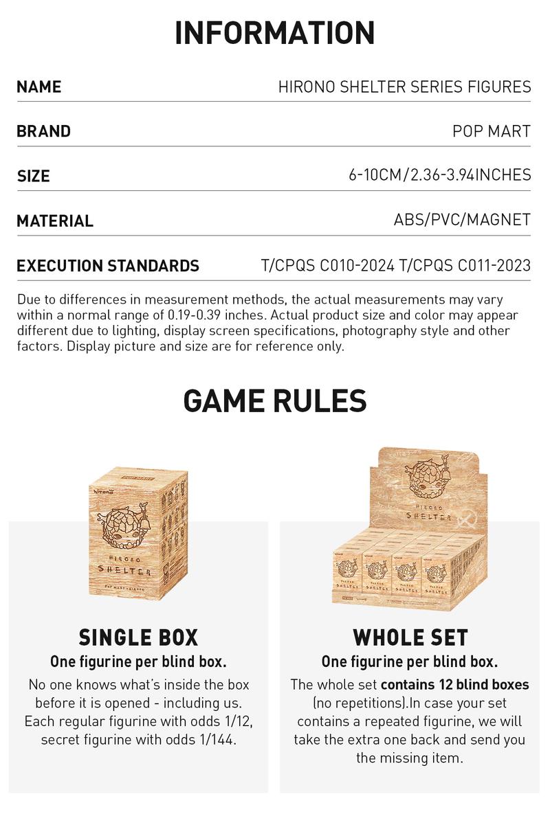 POP MART Hirono Shelter Series Figures, Blind Box, Mystery Box