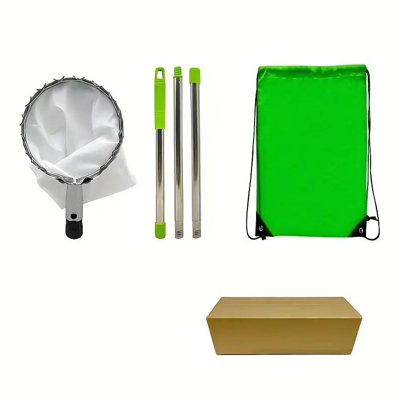 1 Pcs High Altitude Fruit Picking Stainless Steel Telescopic RodFruit Catcher Collection Pouch Farm Picker Fruit Supplies Tools