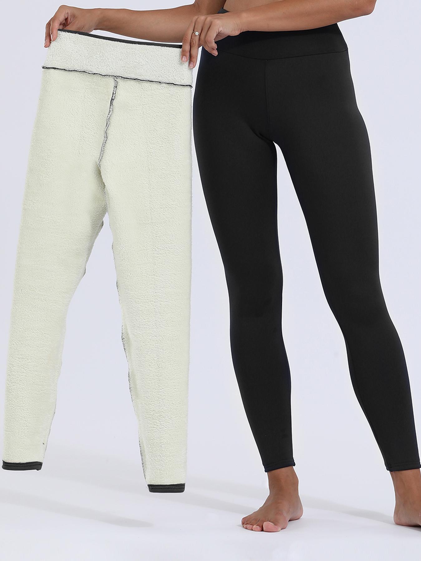 Women's High-Waisted Yoga Leggings with Fleece Lining, Tight Fit Warm Winter Workout Pants for Fitness Running Outdoor Activities