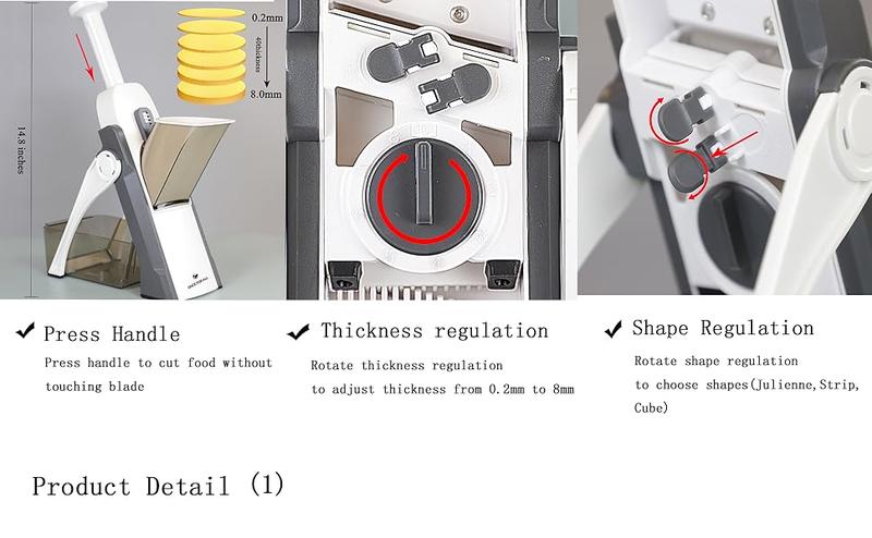 【ONCE FOR ALL】Upgrade Safe Mandoline Slicer, Vegetable Chopper, Potato Slicer 4 Modes Adjustable Thickness Food Cutter, Kitchen Chopping Artifact (6 in 1 Green)