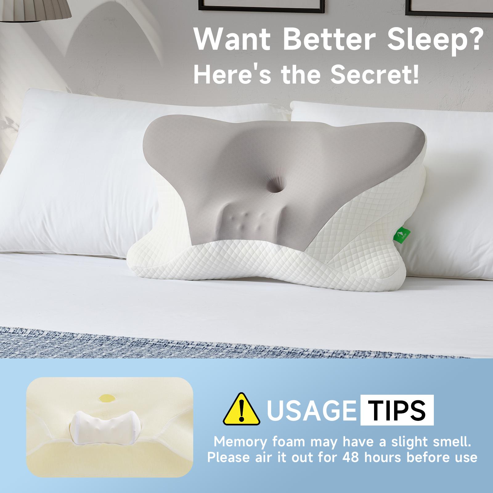 Z-HOM Cervical Pillow for Neck and Shoulder,Contour Memory Foam Pillow,Ergonomic Neck Support Pillow for Side Back Stomach Sleepers with Pillowcase