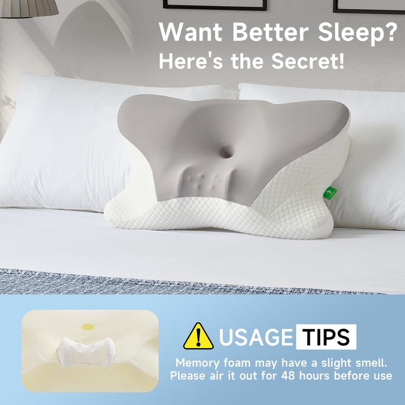 Z-HOM Cervical Pillow for Neck and Shoulder,Contour Memory Foam Pillow,Ergonomic Neck Support Pillow for Side Back Stomach Sleepers with Pillowcase Z-HOM Cervical Pillow for Neck and Shoulder,Contour Memory Foam Pillow,Ergonomic Neck Support Pillow for Side Back Stomach Sleepers with Pillowcase