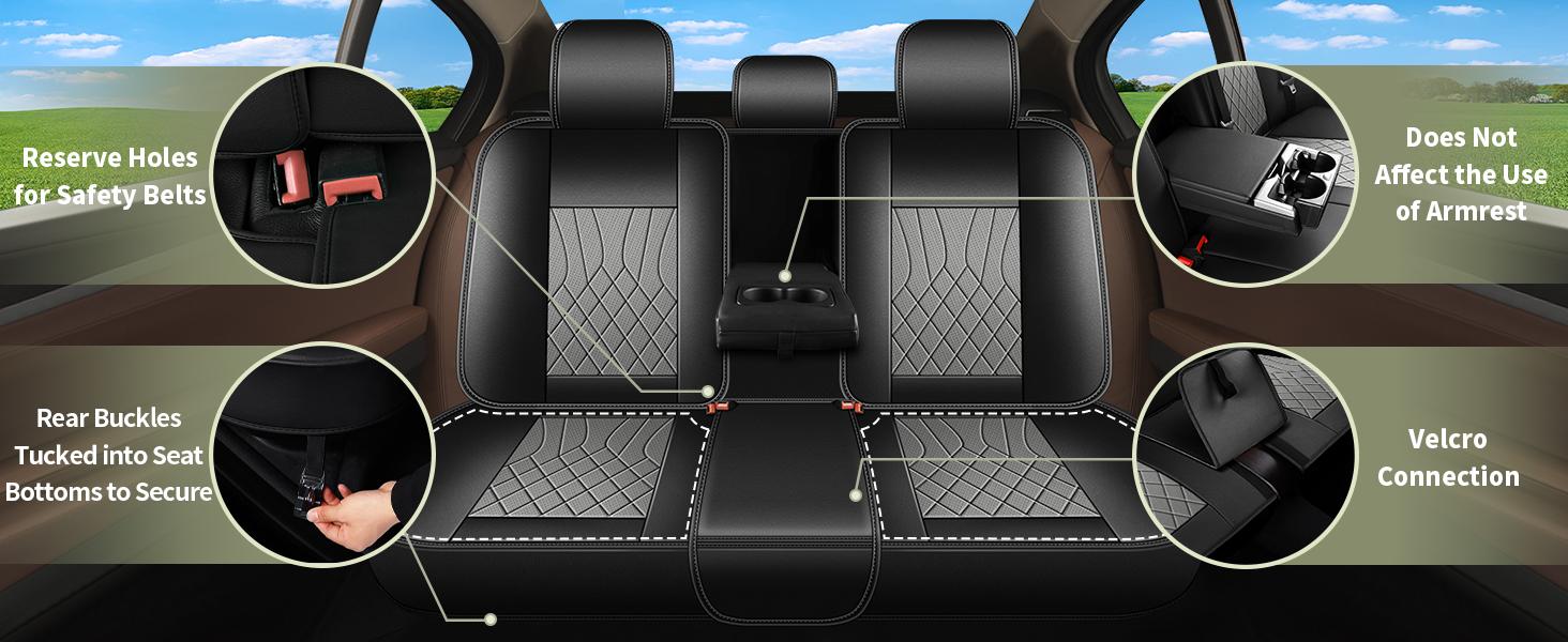 Full Set Premium Perforated Leather Seat Covers for Toyota RAV4 2013-2025 | Hybrid & RAV-4 Fit | Breathable, Custom Fit - Protect Seats with Style Car Cushion Vehicle