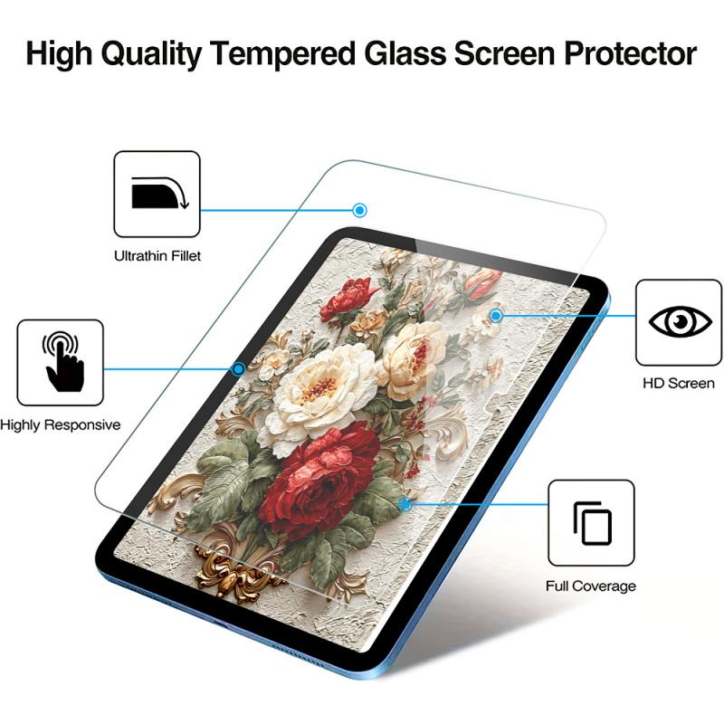 2-piece set suitable for iPad 10th/11th A16 tablet screen protector, high-definition transparent, effective anti-fingerprint. Provides thoughtful protection for the screen.   For ipad 10th 11th A16 Ipad Tablet Accessories