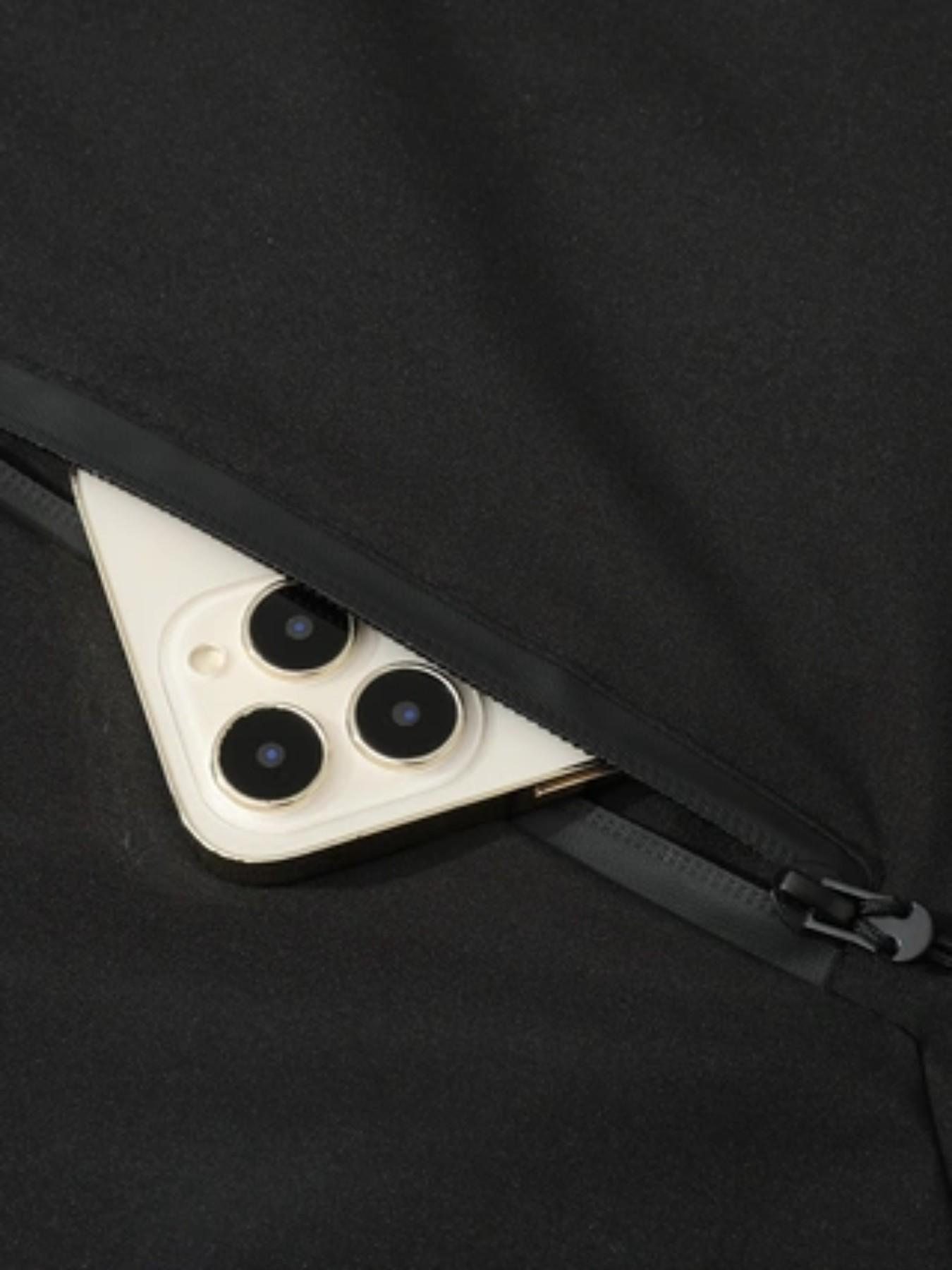 Daily Street Essential! Polyester Fiber Snap-On Hooded Jacket, Number 5 + Wrench Pattern, Soft Breathable Fabric, Loose Fit, Casual Vibe