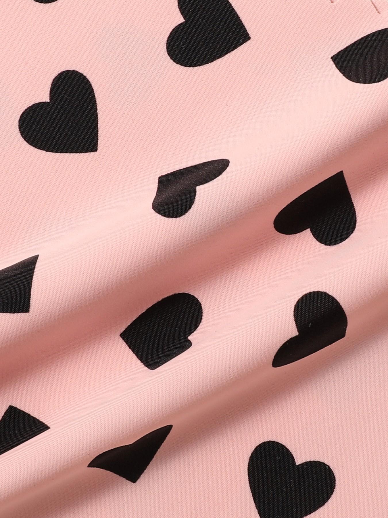 Women's Heart Print Panties, Soft Comfortable Invisible Fit, Triangle Underwear Set, 6 Pieces, Skin-Friendly