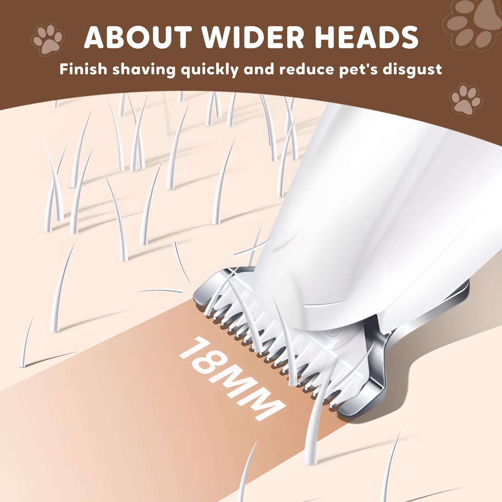 Dog Paw Trimmer with LED Light, Upgraded Paw Trimmer for Dogs, Electric Dog Clippers for Groomming with Led Display, Waterproof Low Noise Pet Hair Shaver for Dogs Cats