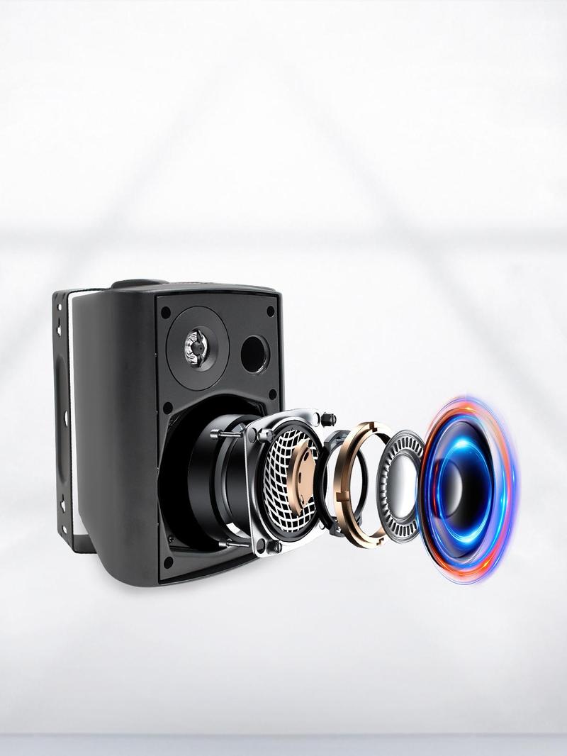 Live-Herdio Waterproof Wall Mount Speaker System Active + Passive Pair Wireless Bluetooth Compatible Indoor/Outdoor Stereo Sound Set with AUX IN--4inches 200 Watts /5.25 Inches 300 Watts /6.5inches 400 Watts