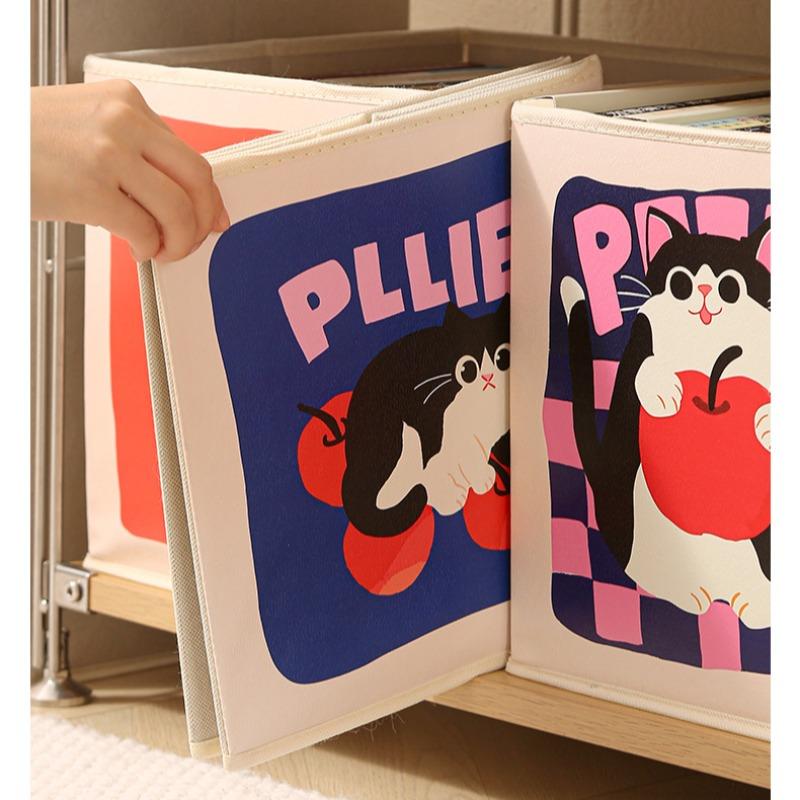 Cartoon Multifunctional Storage Box, Large Capacity Thick Fabric Moisture-Proof Organizer, Bedroom Clothing Magazine Holder