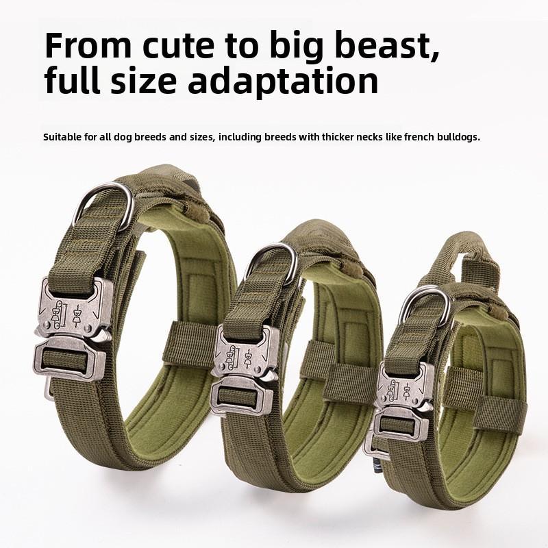 Tactical Dog Collar Large Dog Dog Tactical Neck Collar Velcro Strap Handle Dog Collar Large Dog Outdoor Leather Collar small puppy quick release buckle