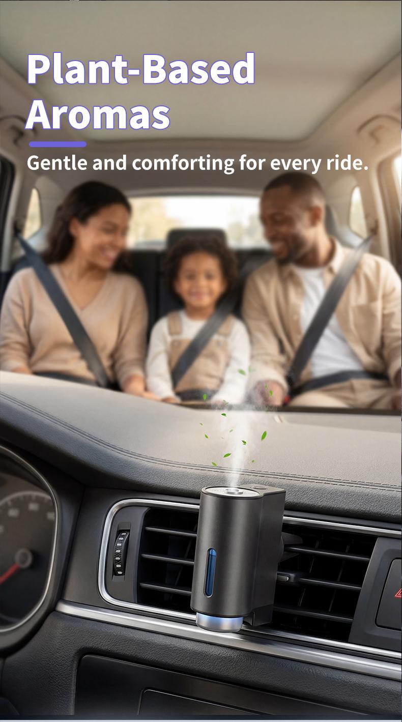 Intelligent car aroma diffuser, air freshener dispenser, Car Diffusers for Essential Oils, car air freshener, Car fragrance, automatic spray, three adjustable modes, aromatic Para Carro 3-piece essential oil set, festival gift, birthday gift