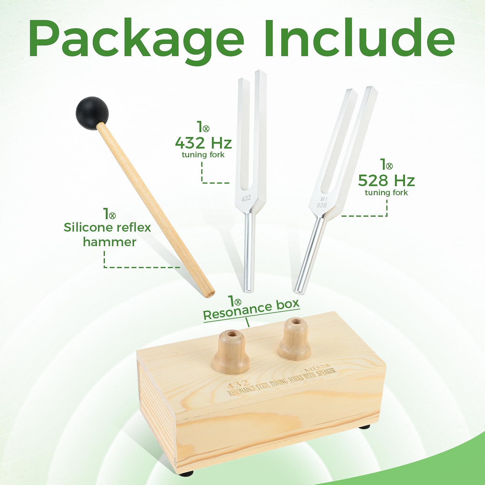Resonant Tuning Fork Set, 432hz & 528hz Musical Instruments Accessories, Ideal for Yoga Meditation Relaxation Healing