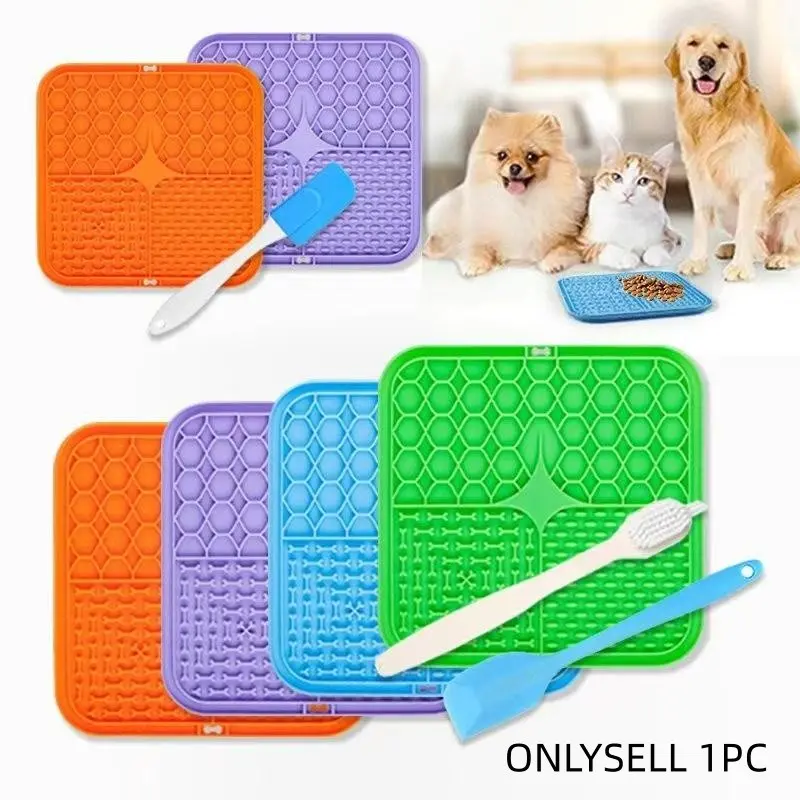 Pet Lick Mat for Dogs Cats, Food-Grade Silicone Lick Plate, Anti-Slip Slow Feeding, Anxiety Soother, Comfortable Pet Accessory
