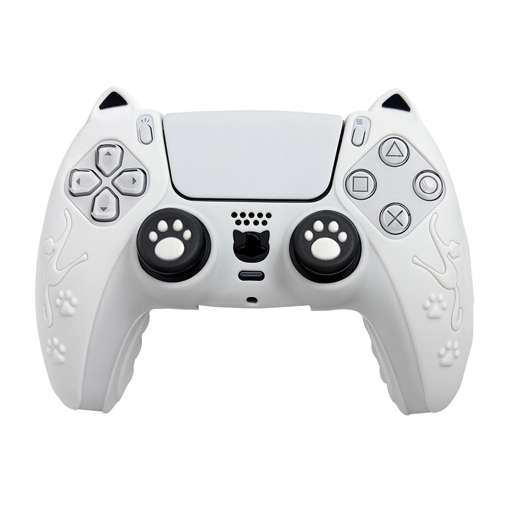 Cute Skin Protection Case for Playstation5 Controller, Includes 1 Handle Cover and 2 Custom Thumb Grips, Perfect Accessory Set, Gaming Console Accessories
