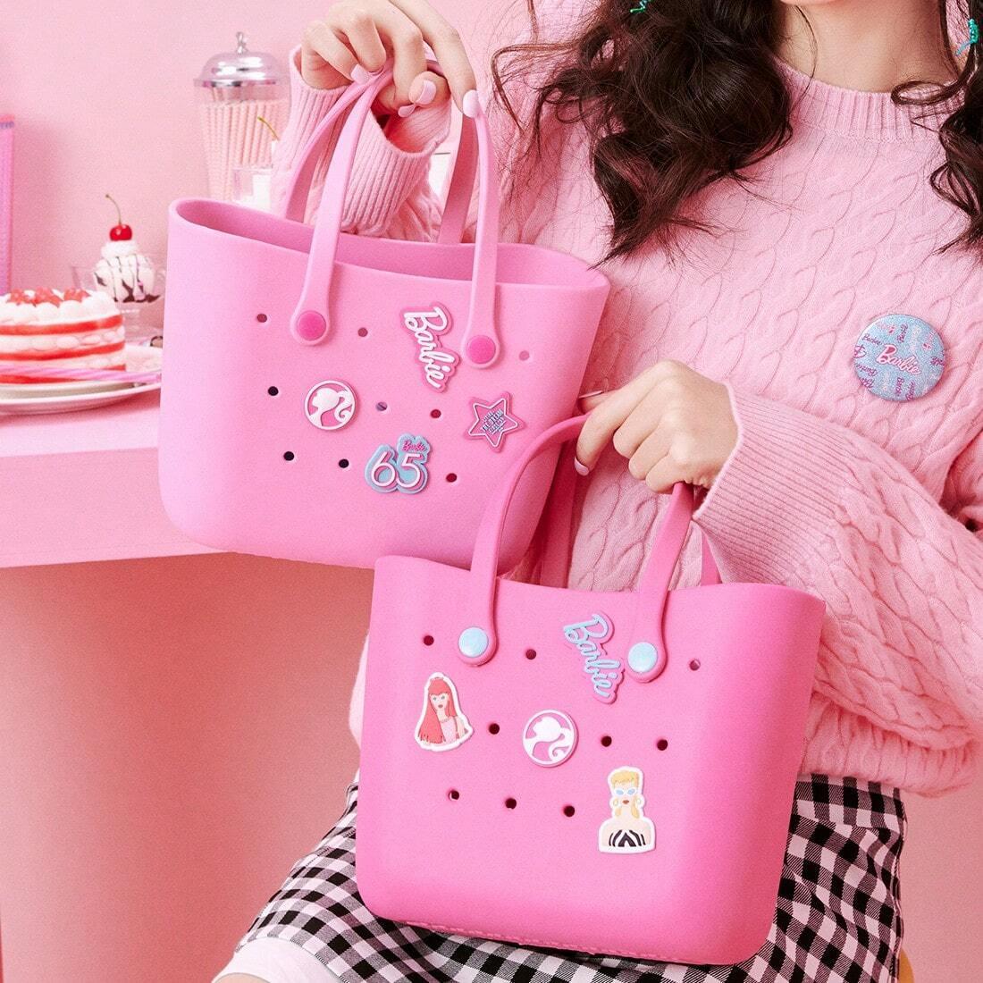 Barbie Daylight Shiny Series 3 Color - Cute Design Durable Lunch Bags For Girls Suitable Size Pink Pale Pink Blue Bento Bags With Repairable Handle, Surprise Halloween Gift for Girls and Daughters, Halloween Basket