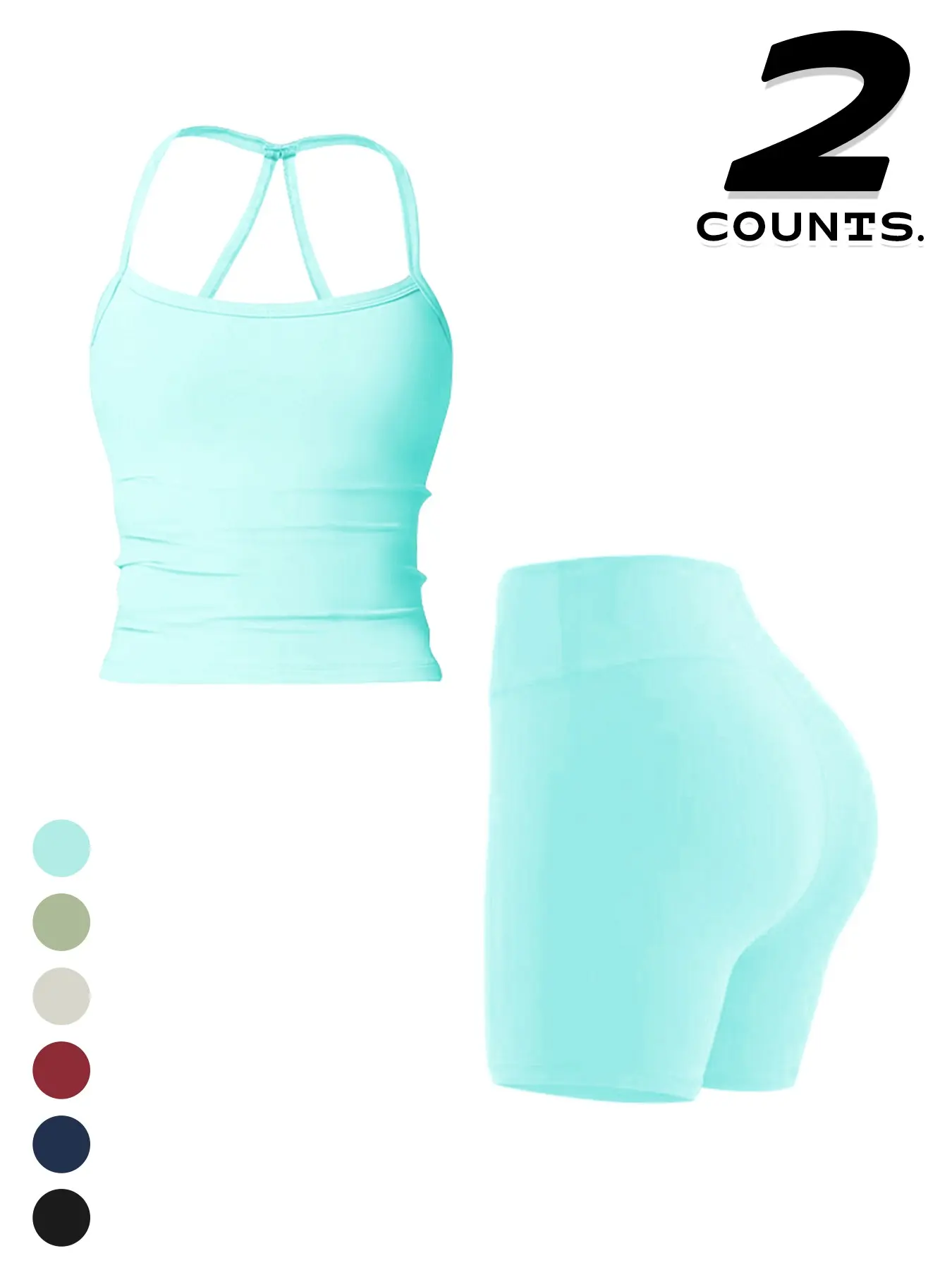 Women's Summer Outdoor Sport Cami & Shorts Set, Casual Daily & Commuter Wear, Comfortable Breathable Sweat-Wicking Sportswear Fitness Outfit, Gym Workout Sets, Outdoor Sports Clothing